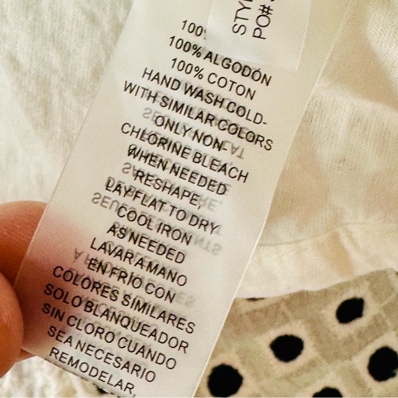 EUC Vince Camuto 3/4 Lantern Sleeve White Eyelet Lace Fit & Flare Dress - Picture 15 of 16